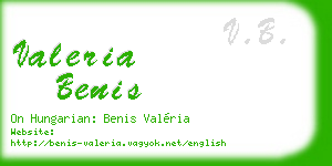 valeria benis business card